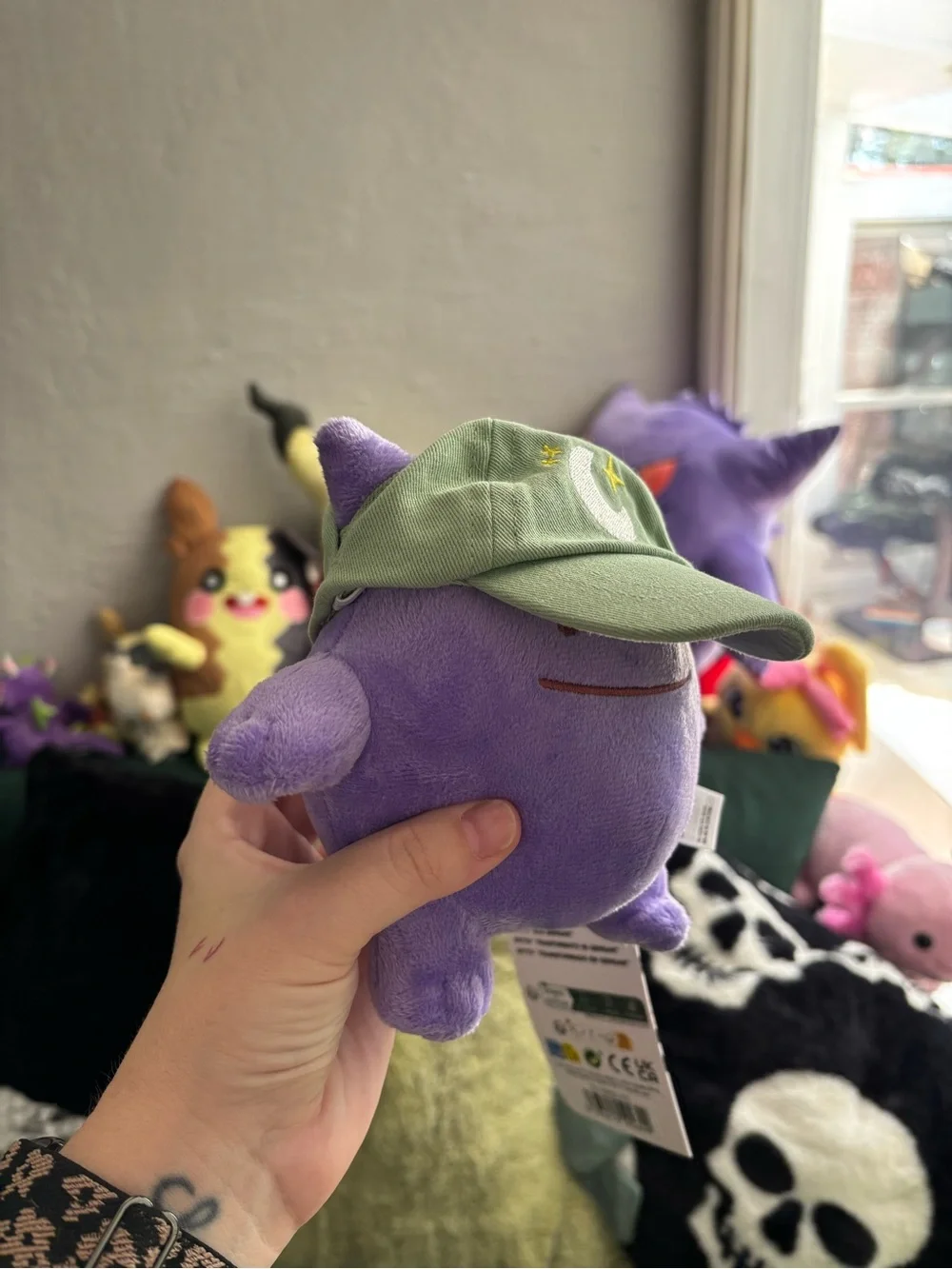 Light Green Dog Cap with Moon & Stars Embroidery
